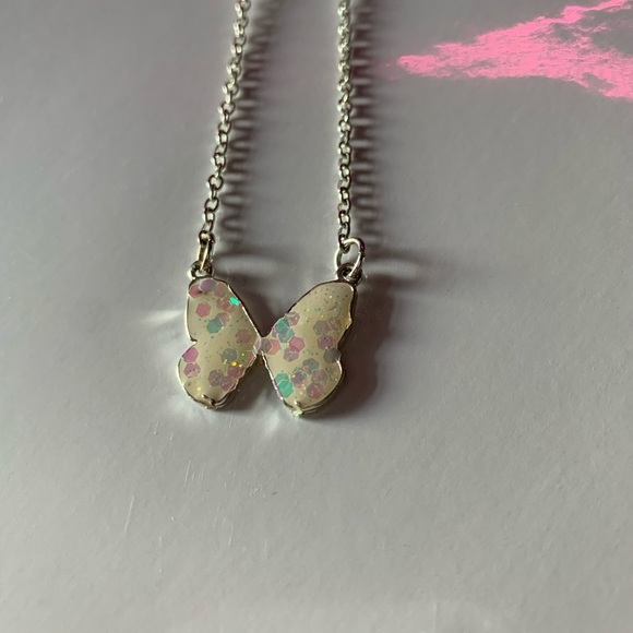 White Butterfly Necklace - Picture 2 of 3